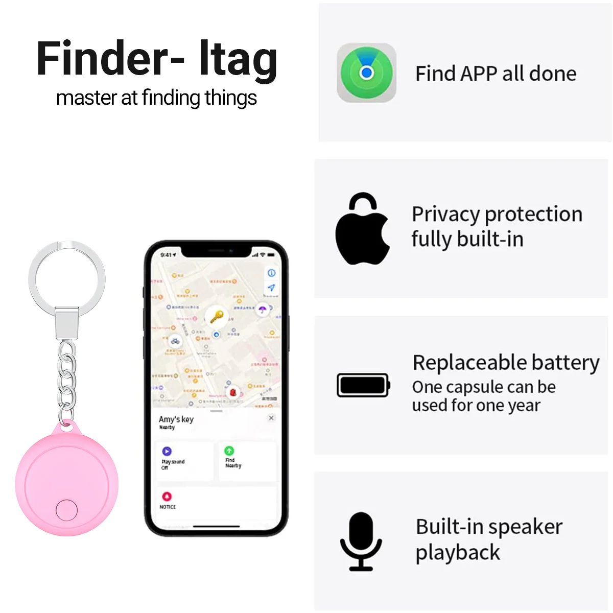 Goapla Elderly&Children Tracker with Find My APP iOS Only Keys Finder and Item Locator for Luggage Backpack Suitcases