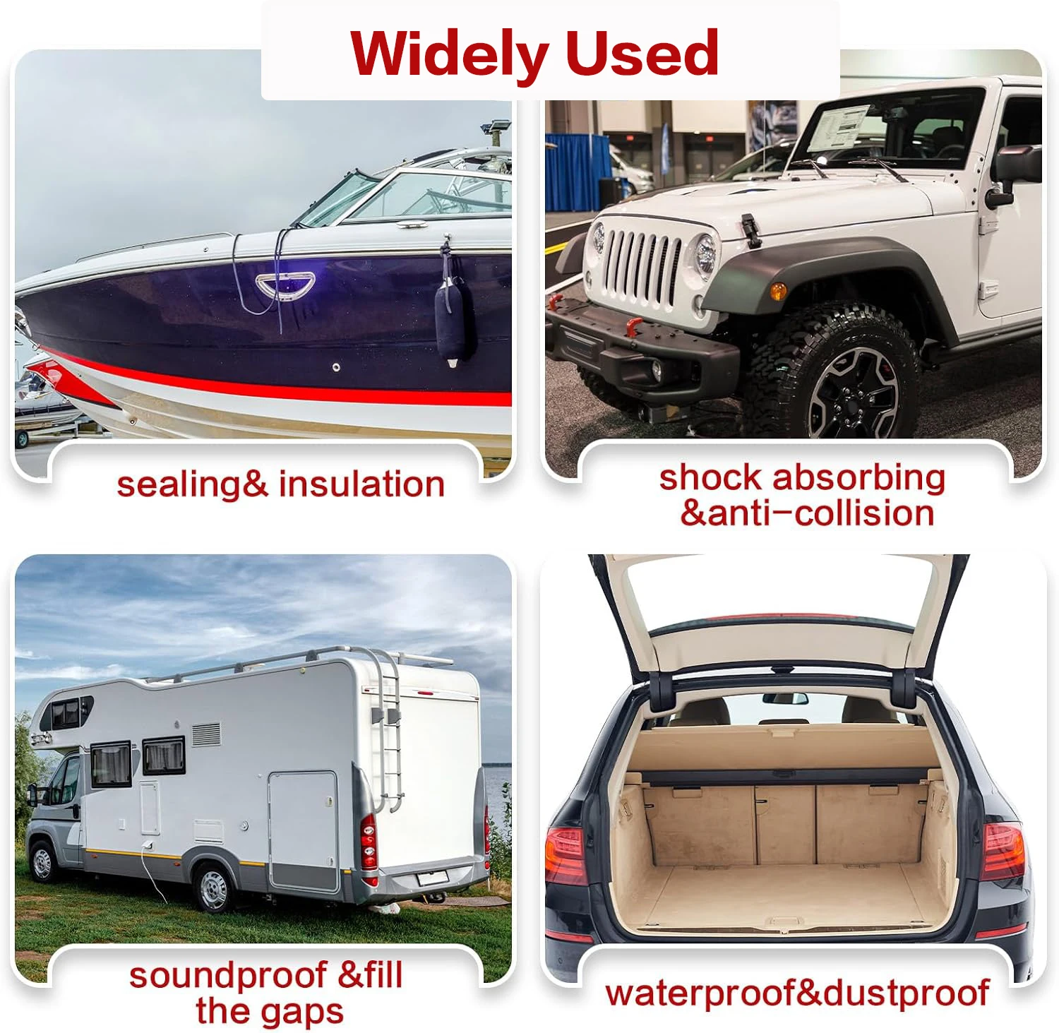 

D Shape Door Rubber Seal Strip 1" RV Slide Out EPDM Heavy Duty Automotive Weather Stripping for Car and Truck Application