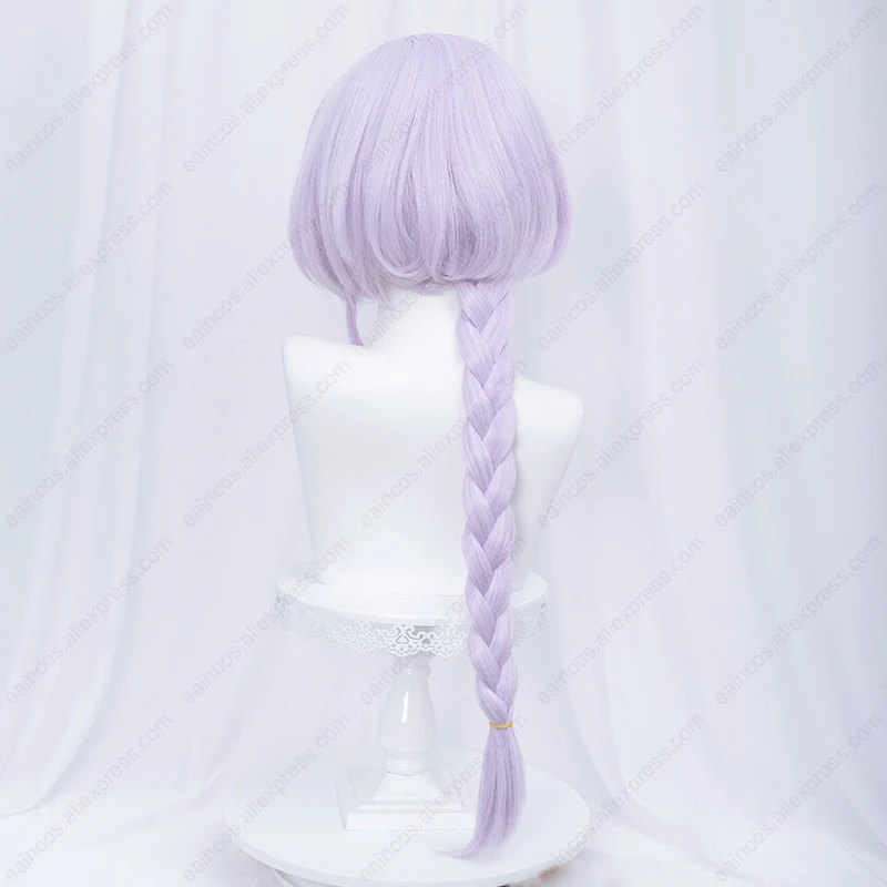 Qiqi Cosplay Wig 75cm Long Light Purple Braids Wigs Heat Resistant Synthetic Hair Halloween Party Wigs