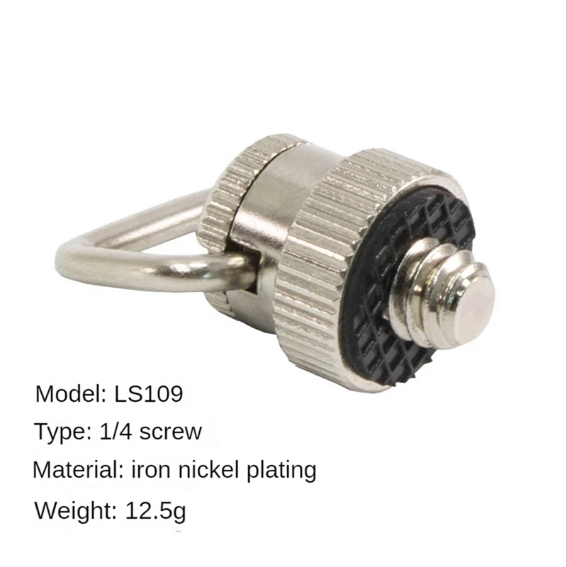 Vite per fotocamera da 1/4 pollici anello per cintura in acciaio inossidabile vite per pollice testa per treppiede vite per piastra a sgancio rapido vite per montaggio su fotocamera