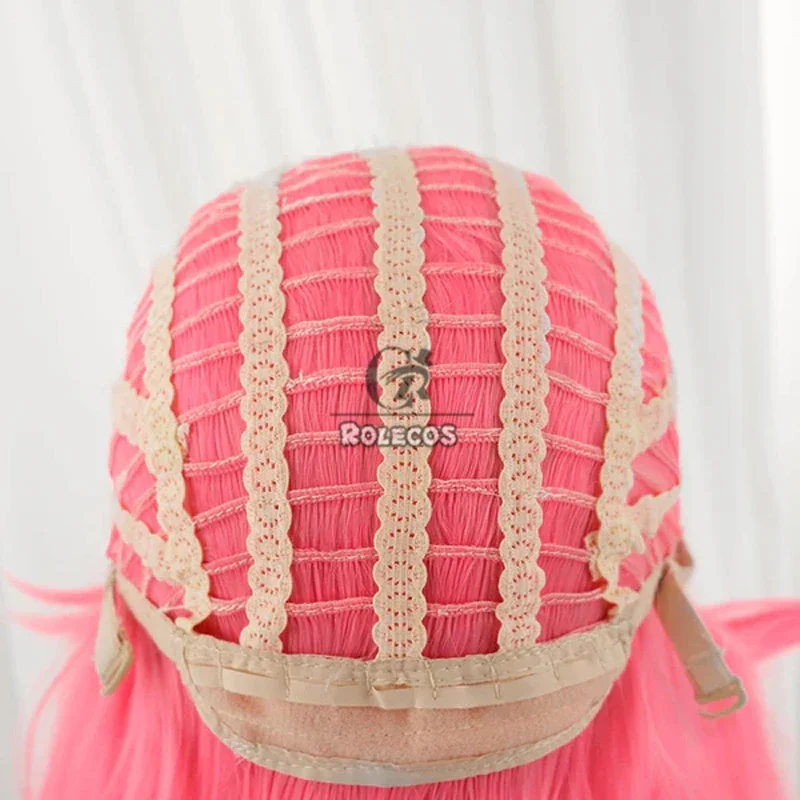 CosplayROLECOS Capelli sintetici Gioco Faerie Court Lux Parrucche Cosplay Lux Gioco di ruolo Halloween 60 cm Parrucca ondulata lunga rosa Capelli sintetici