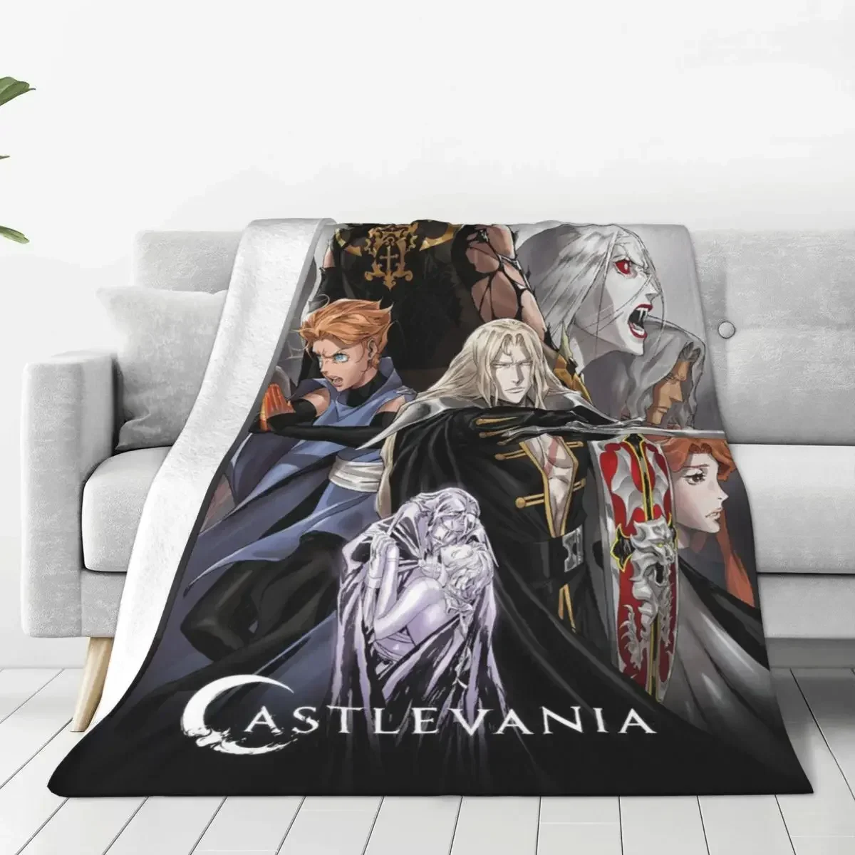 Alucard Game Flannel Throw Blanket Castlevania Anime Blankets for Bedding Car Lightweight Quilt