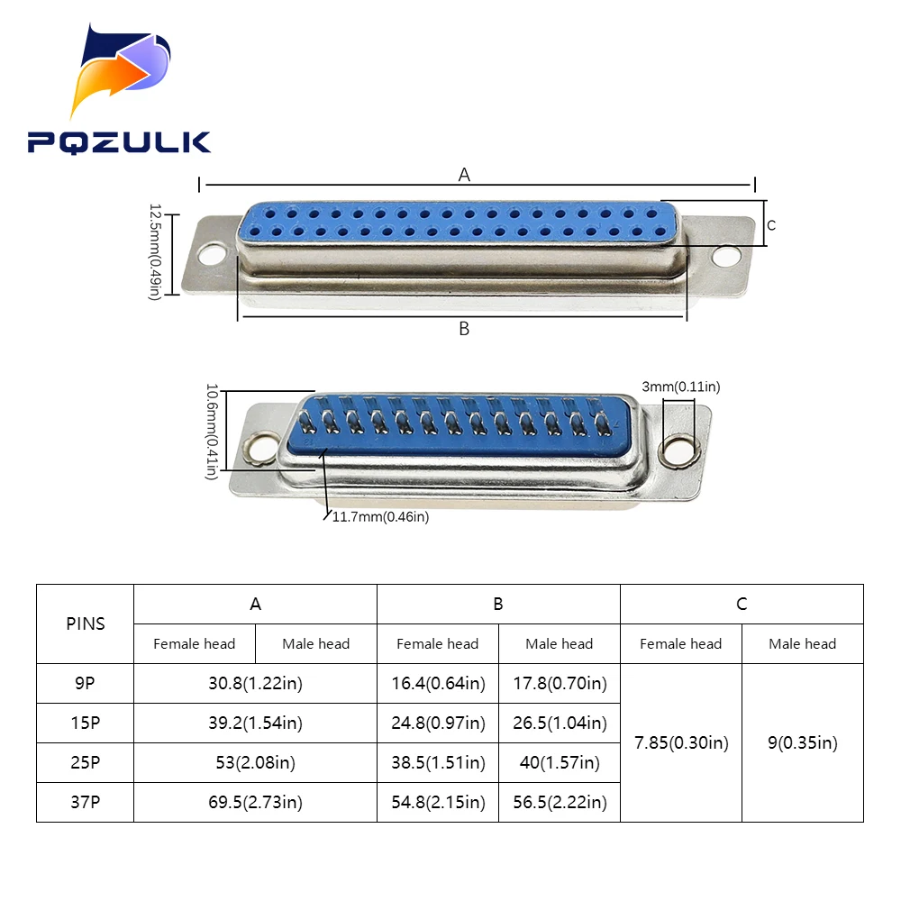 5PCS DB9 DB15 DB25 37 Female Male PCB Mount serial port Connector Solder Type D-Sub RS232 CONNECTORS 9pin socket Adapter FOR PCB