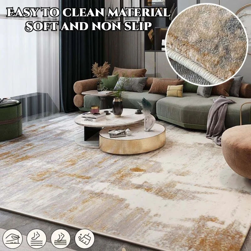 Nordic Luxury Living Room Carpet Abstract Sofa Coffee Table Large Area Rugs Bedroom Carpet Aesthetics Cloakroom Decor Floor Mats