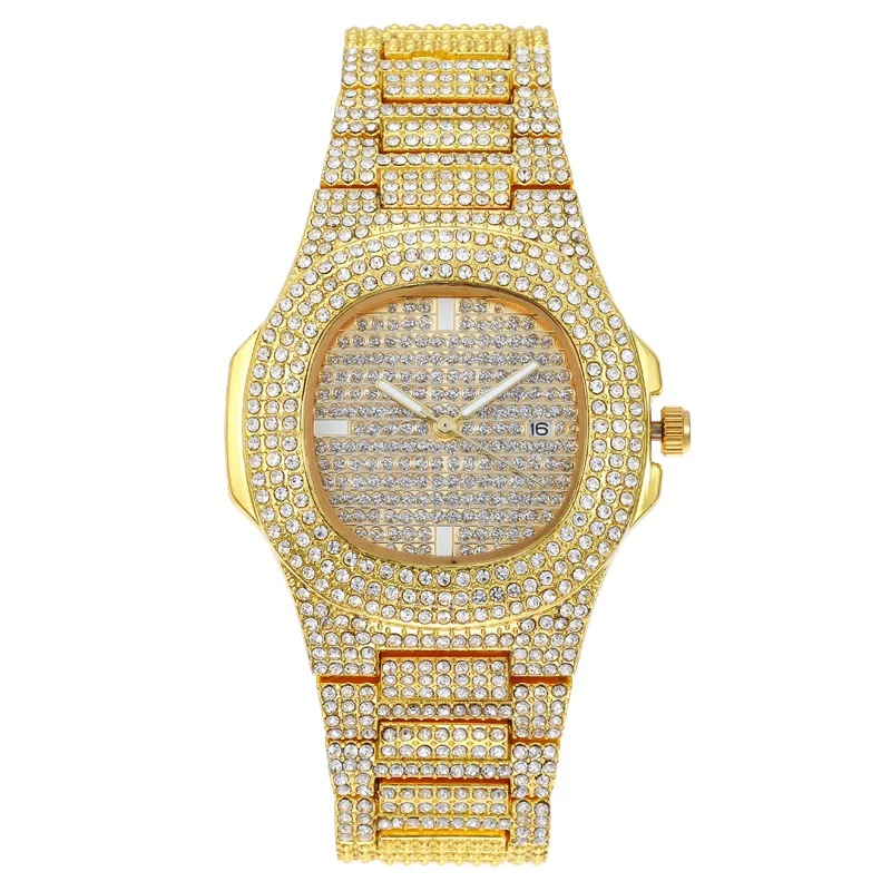 Women Quartz Watch with Full Diamond Starry Sky Dial Ladies Wristwatch Calendar Fashion Sparkle Business Casual Female Watches