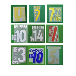 Retro Nameset Printing 1998 2000 2006  Customize Name Number Heat Transfer Soccer Patch Badge