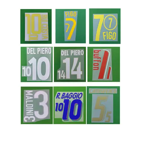 Stampa di nomi retrò 1998 2000 2006 Personalizza nome numero Distintivo patch di calcio per trasferimento di calore