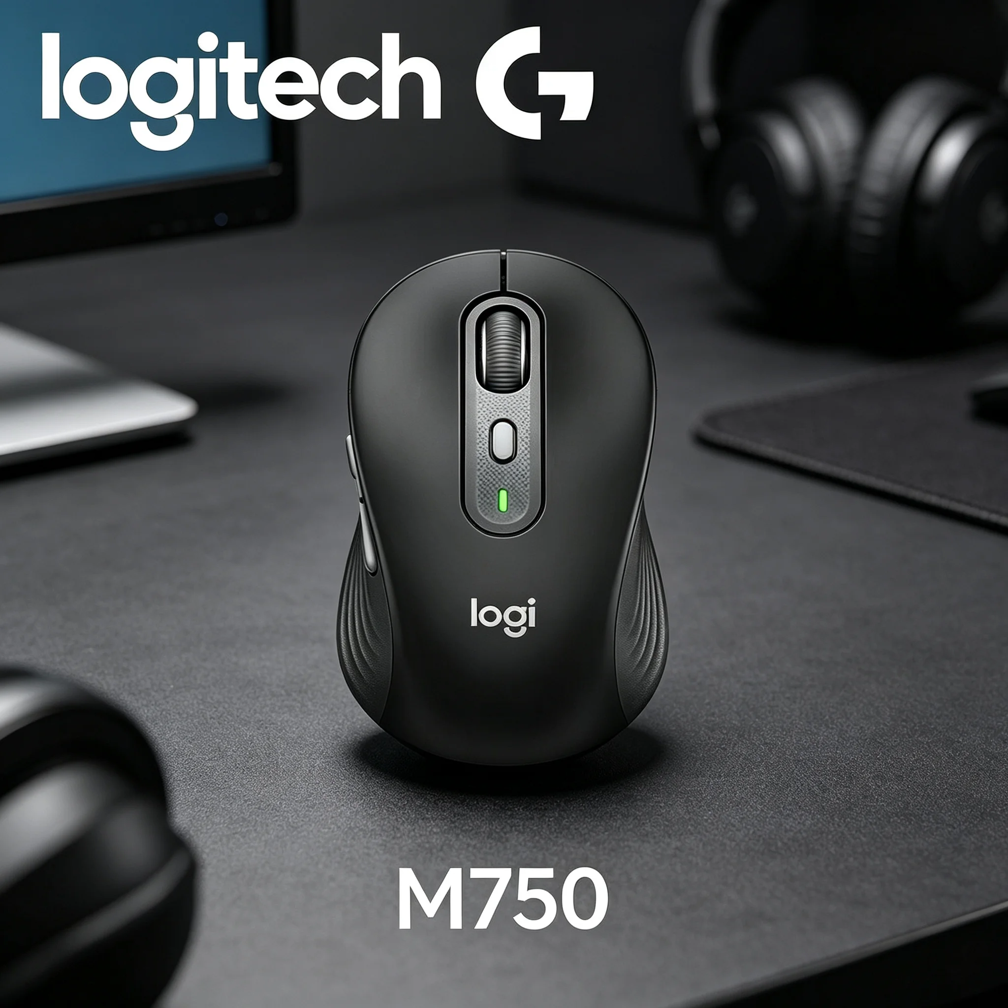 Matte Surface Logitech M750 Silent Wireless Mouse Sweat‑Resistant Side Texture For Comfortable Holding During Office Work