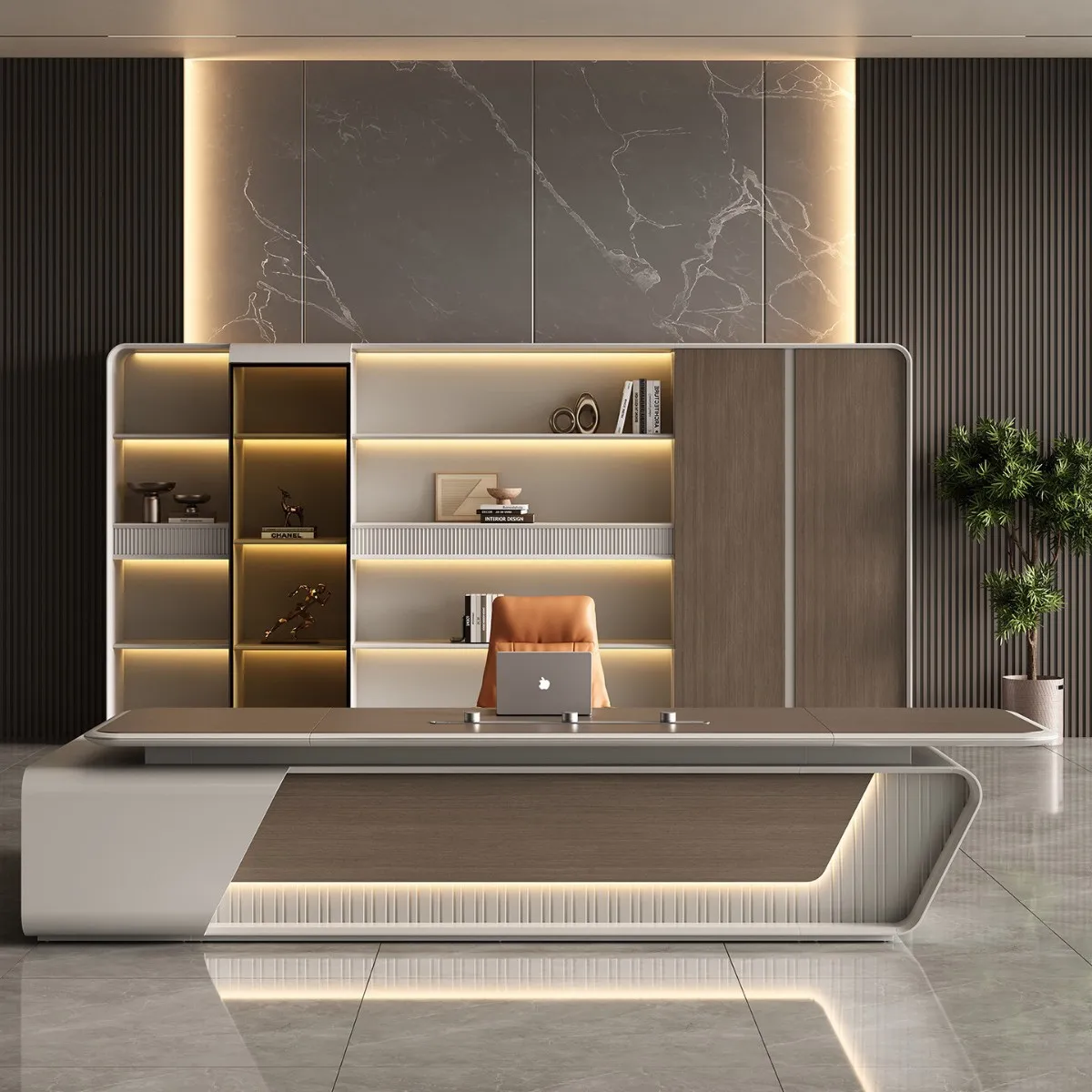 High-end class desk, boss table, light luxury, senior sense, president table, chairperson's office table, simple and modern