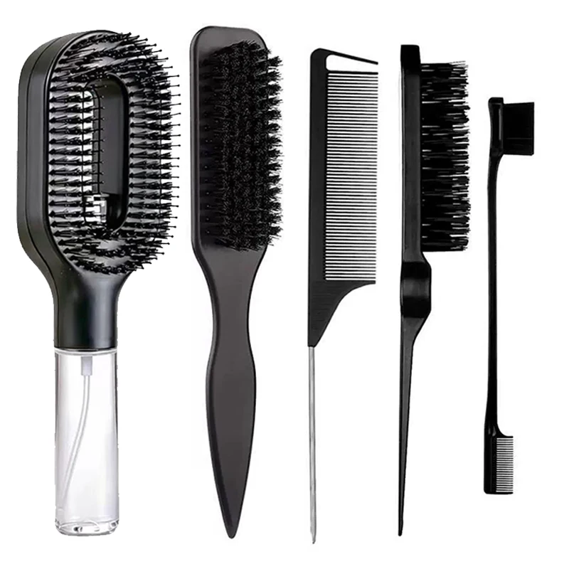 5-teiliges Haarkamm-Set, Aufteil- und Entwirrbürste, feiner Sprühnebel-Stylingkamm, Anti-Frizz, antistatisch, für alle Haartypen – Detail 4