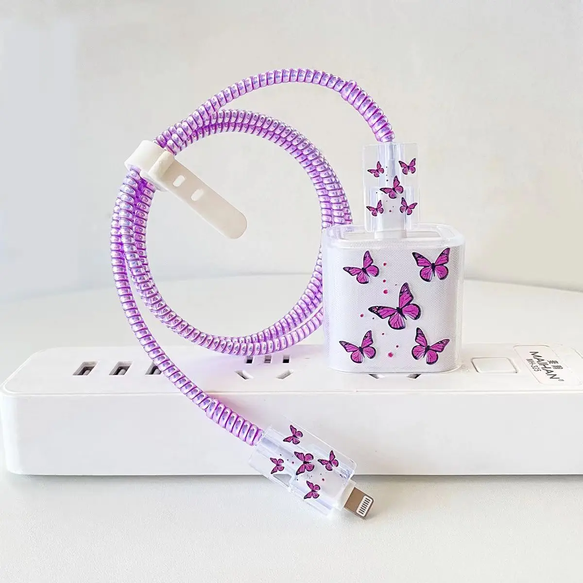 Butterfly Style Charger Protection Case For iphone US 20W Adapter Protector Cover For Apple 11 12 13 13 Chargering Cable Winder