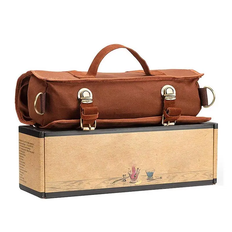 

Portable Bar Canvas Tool Bag Professional Bartender Travel Bag Cocktail Shaker Wine Set Storage Bag Canvas Tool Bag