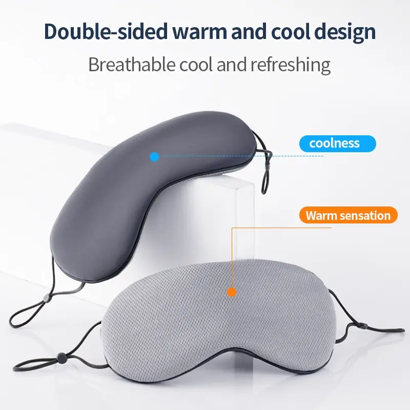 Antifaz para Dormir Estilo Coreano de Seda de Hielo, Doble Uso Cálido y Frío, Ajustable, Bloquea la Luz, Transpirable, para Viajes