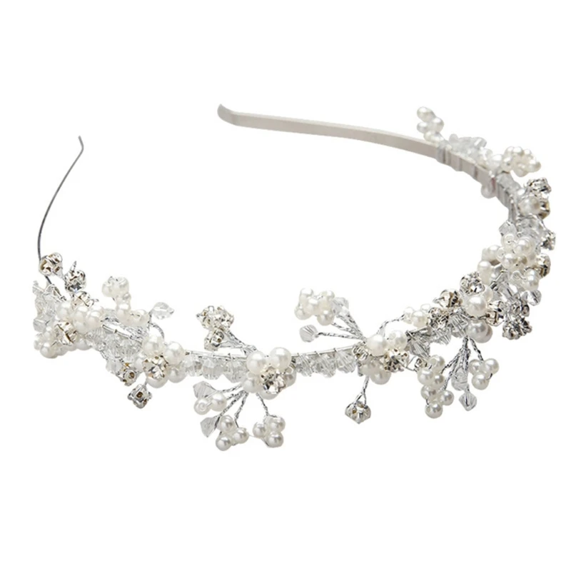 

FlowerGirl Wedding Headbands Elegant Pearl Flower Headpiece Fashion Hairhoop