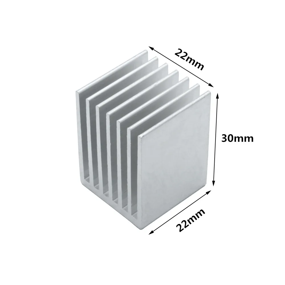 22x22x30mm 20pcs Aluminum Heatsink Heat sink Cooler Radiator for Electronic IC Chip MOS Cooling With Thermal Tape