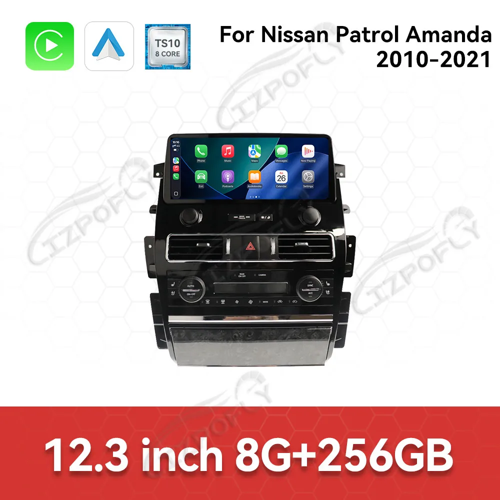 Lizpofly 12.3 Inch Car Radio For Nissan Pathfinder Armada 2016-2021 CarPlay GPS Navigation Multimedia Player Touch LCD Head Unit
