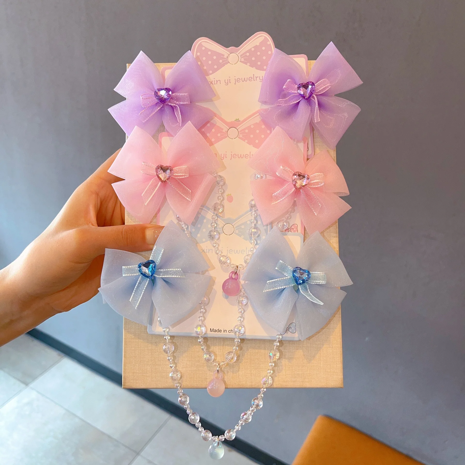 

Baby Bow Cristal Princess Pearl Butterfly Fringe Bow Forehead Chain Hairpin Fairy Hair Accessories Cartoon Girls Hair Clip HP01