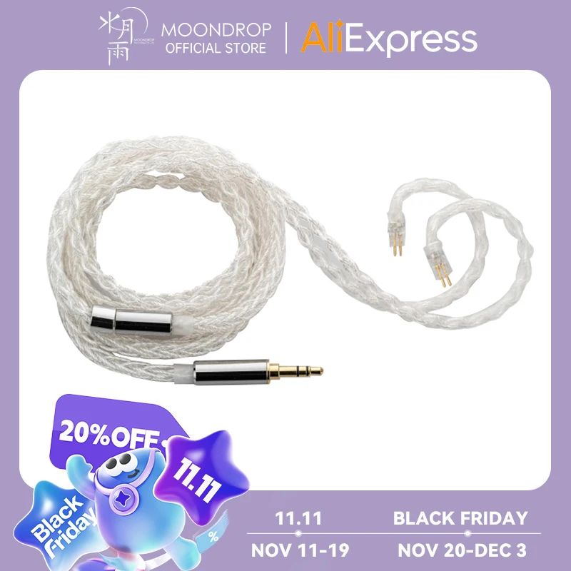 Linia MoonDrop K kabel do słuchawek o wysokiej czystości srebrne miedziane zmodernizowany kabel Kato Aria