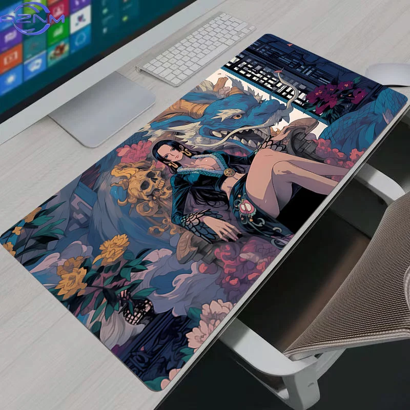 Anime Printed Gaming Desk Pad Non‑Slip Rubber Mousepad Wear‑Resistant For PC Laptop Home Office Table Decor