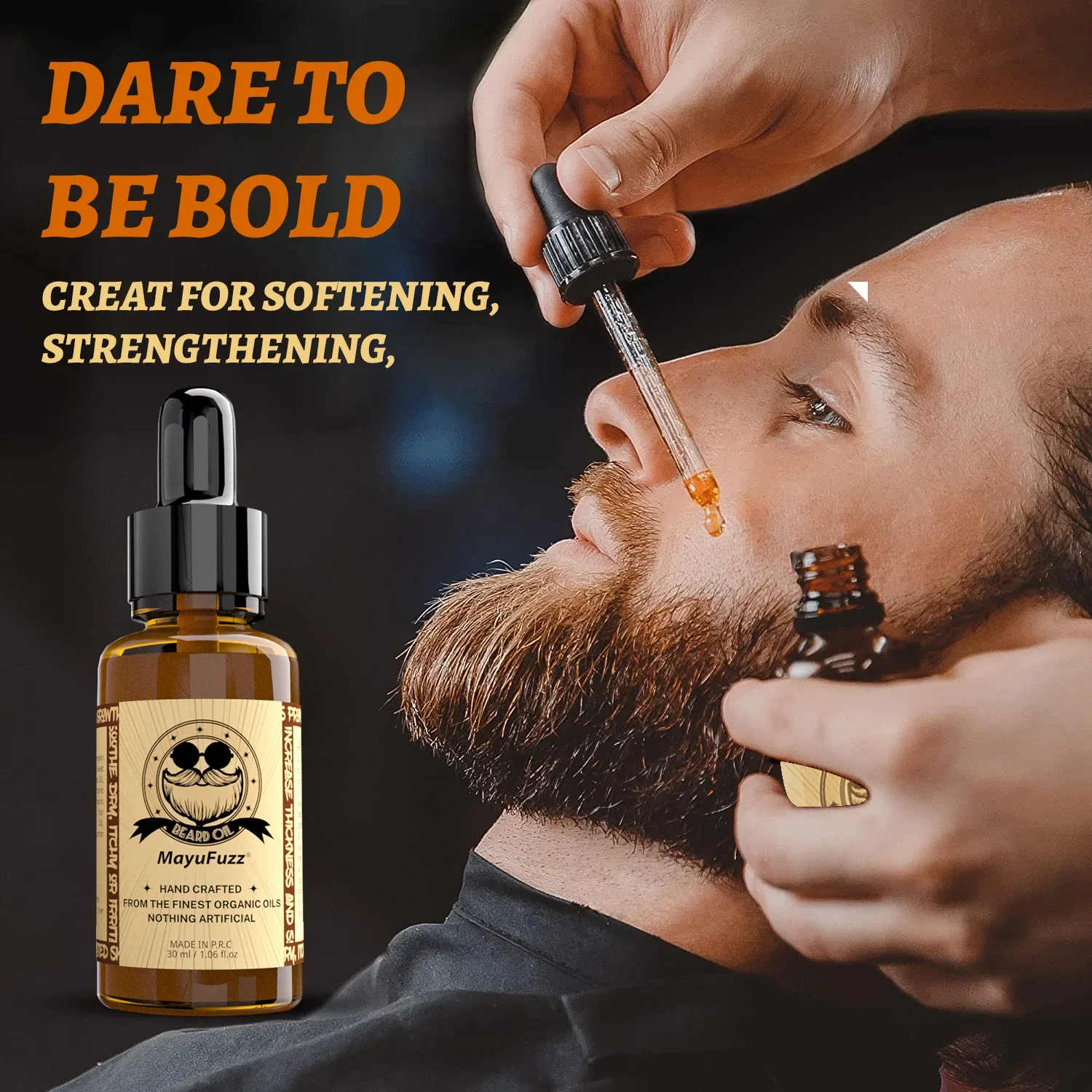 

MayuFuzz Beard Growth Essential Oil Beard Conditioner Thicker Full Attractive Strengthens Mustaches Nourishing Enhancer Men Care