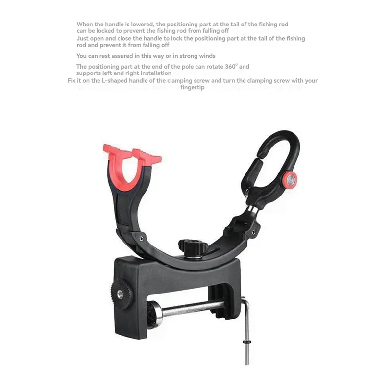 XSXS-Angelreifenhalter mit 360° °   Verstellbare Halterung für Bootsstangen-Stützausrüstung, tragbares Design