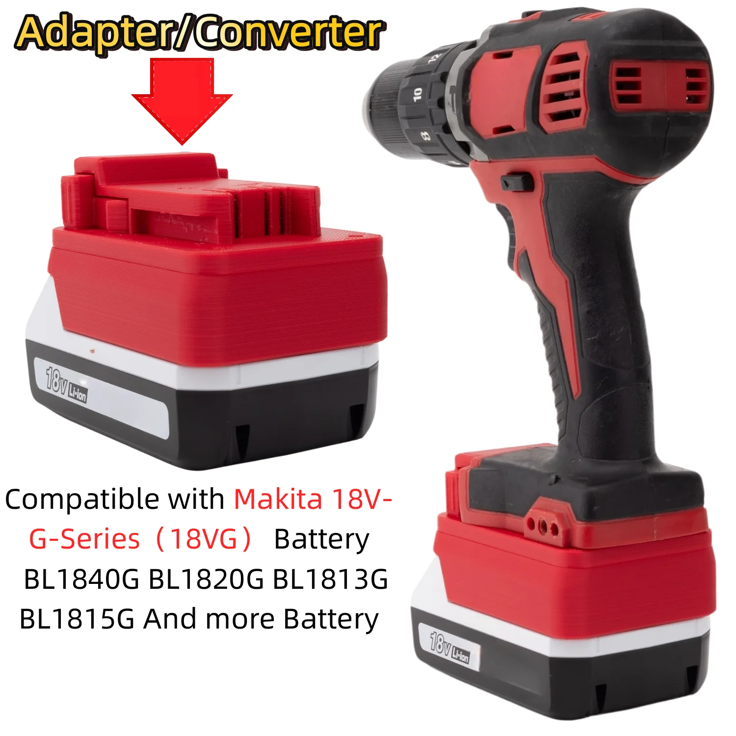 Battery Adapter for Makita 18V-G-Series（18VG） Li-ion Battery To Milwaukee 18V Cordless Tools Drill Impact Wrench(Only Adapter)
