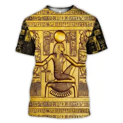 Ancient Egyptian Pattern T Shirt For Men Pharaoh 3D Printed T-Shirts Casual Streetwear Oversized O-Neck Women Loose Tops Tees