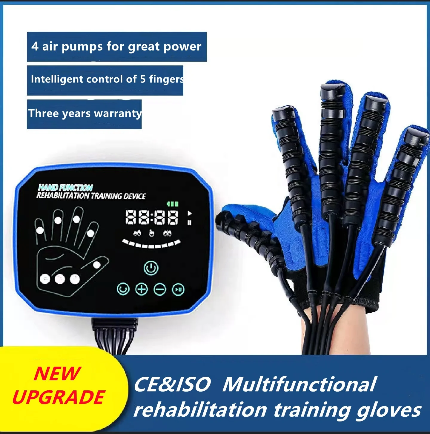 Upgraded English Hand Function Rehabilitation Robot Glove Rehabilitation Device for Stroke Hemiplegia Finger Trainer