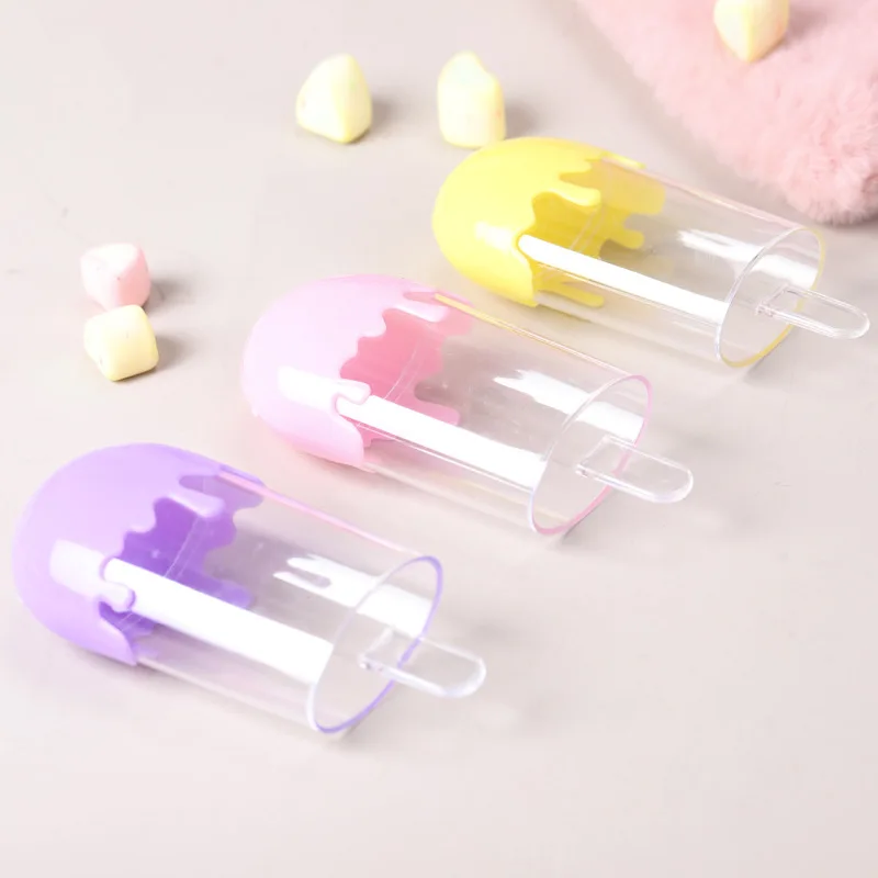 24pcs Plastic Clear Candy Box Ice Cream Stick Children Cute Sweets Cookies Boxes Baby Shower Birthday Gift Case Party Supplies