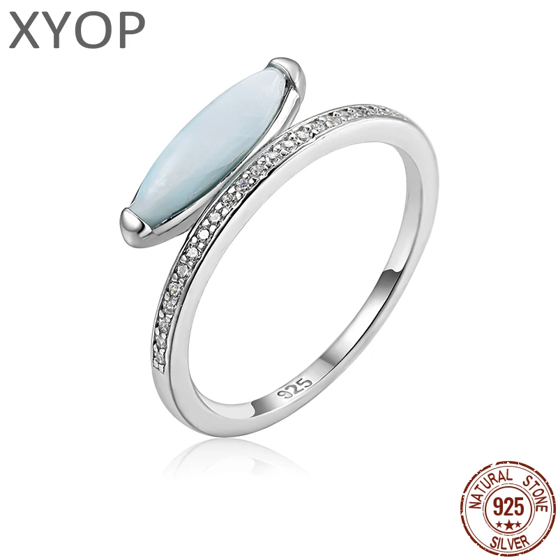 

Молодежное минималистское кольцо XYOP 2025 Larimar — модные украшения из серебра 925 пробы — элегантное и необрующееся