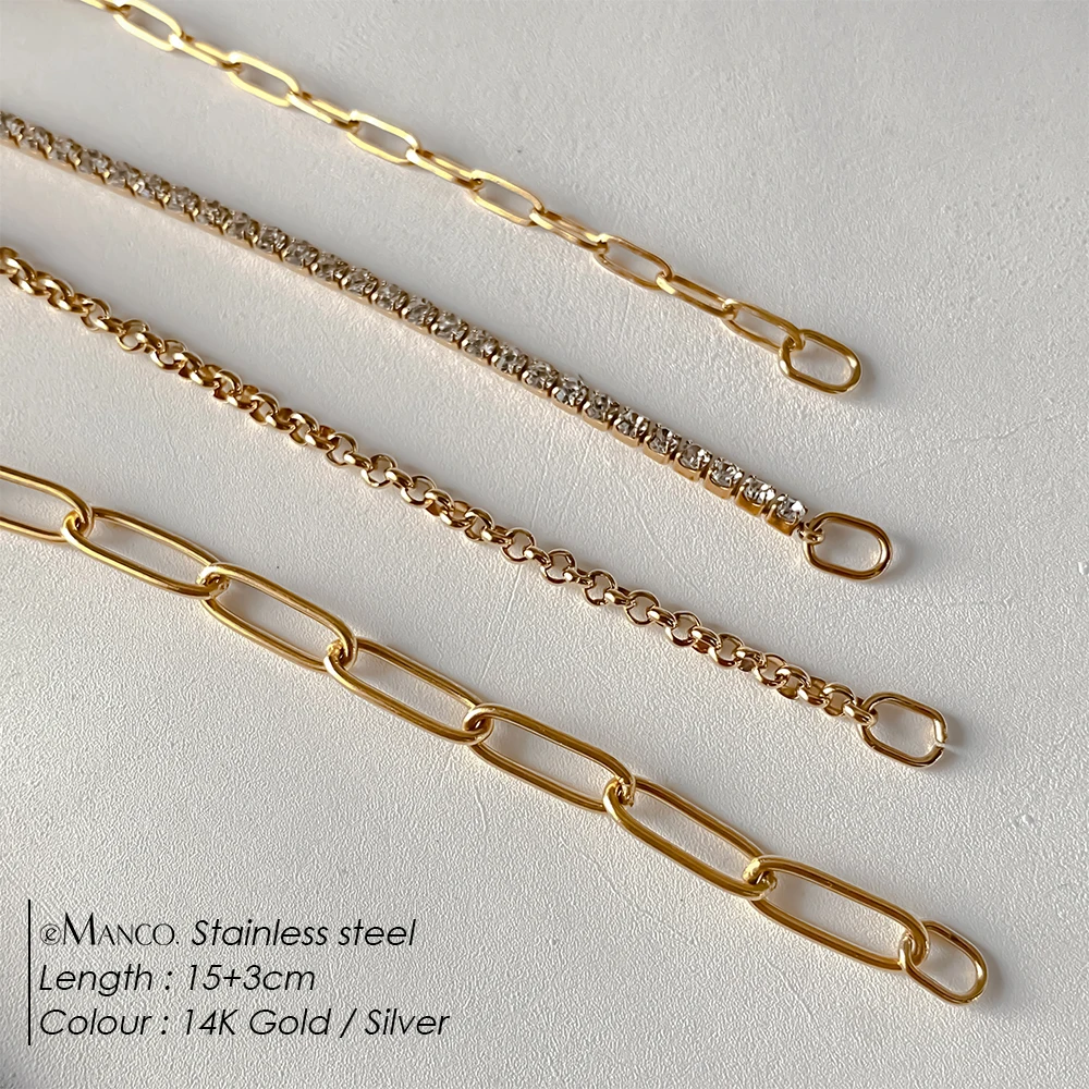 أساور eManco Rolo Charm DIY من الفولاذ المقاوم للصدأ مشبك ورق قابل للتعديل إكسسوارات سوار مصنع مجوهرات نسائي مصنوع يدويًا #2