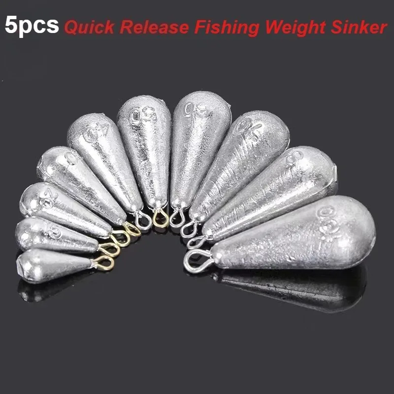 

5Pcs Quick Release Fishing Weight Sinker 10g Soft Bait Sinker Bass Fishing Tackle Accessories Line Sinkers Hook Connector