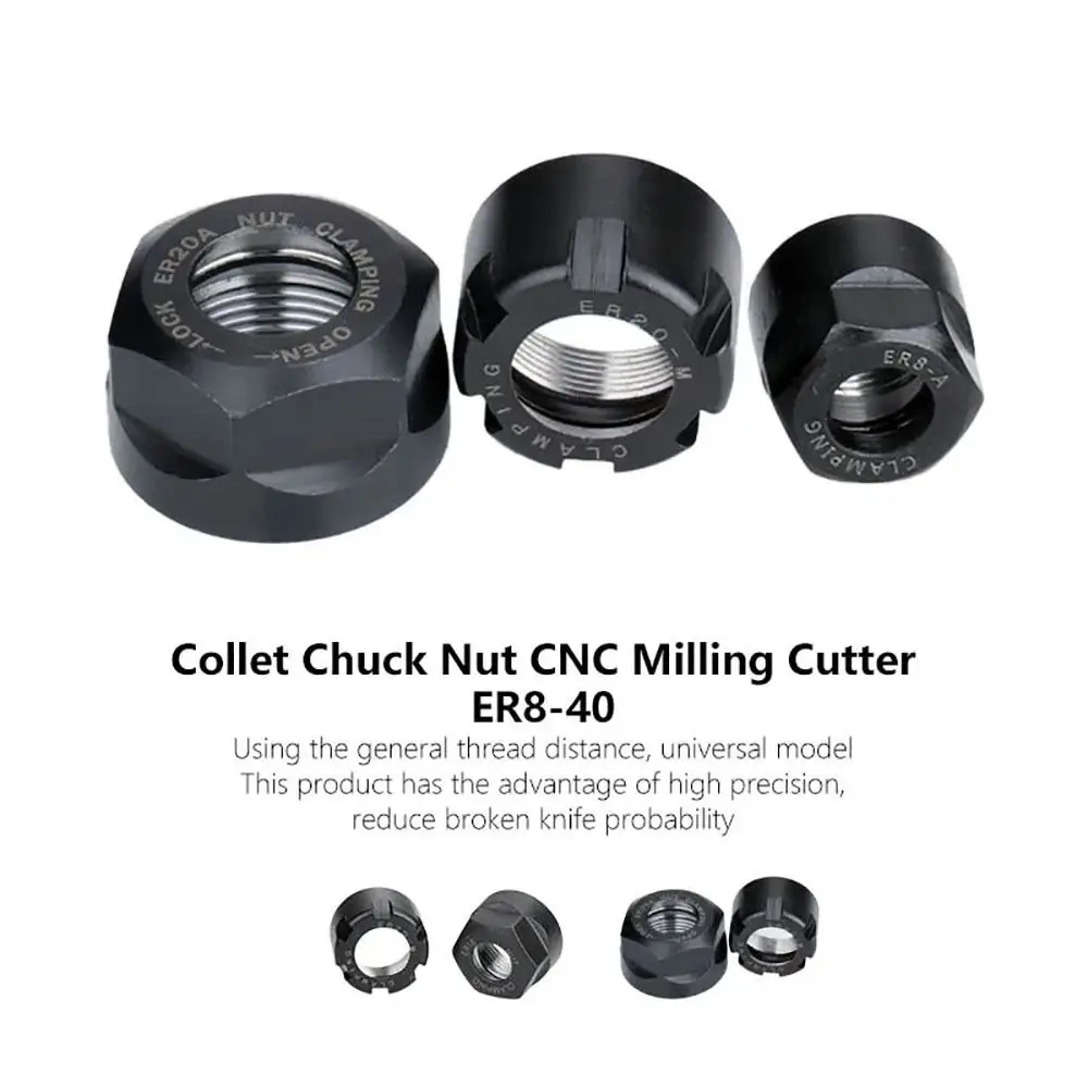 A/M/UM Type ER Collet Chuck For CNC Lathe Milling Bit Holder CNC Metalworking ER 11/16/20/25/32/40 High Precision Clamping Nut