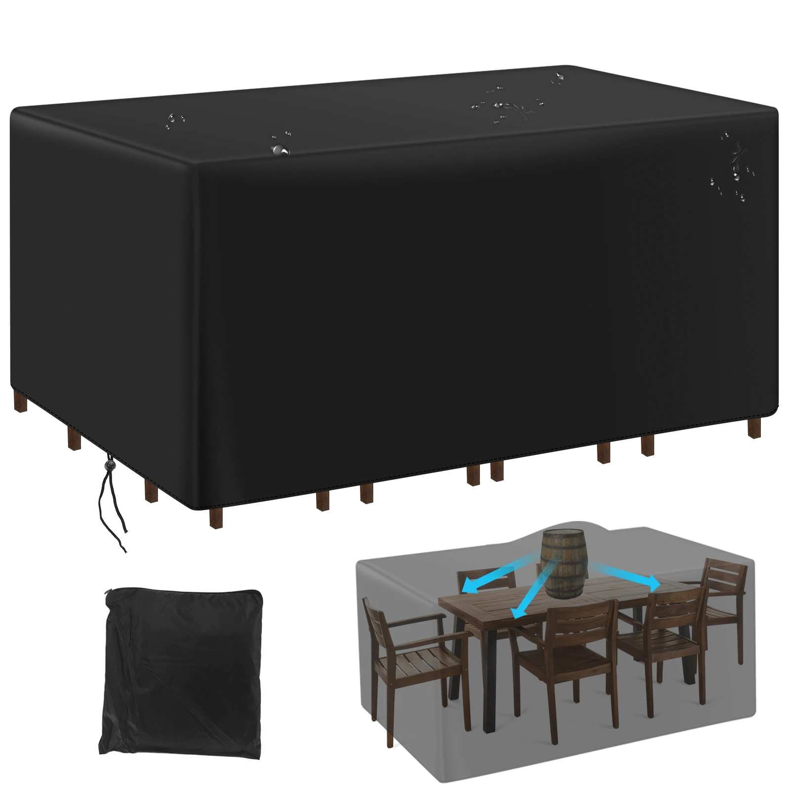 1pc Patio Furniture Protective Cover - Suitable for Patio Furniture Sets, Sofa, Table and Chair Covers, Dust and Windproof