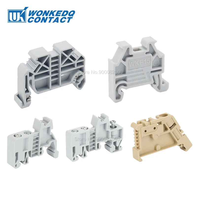 100Pcs EW35 End Stop Mount on Din Rail SAK Type Terminal Block Accessories Electrical Connector Stopper EW 35 End Bracket Clamp