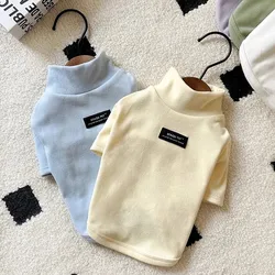 Dog Shirt for Small Dogs Fashion Solid Dog Clothes Soft Puppy Turtleneck Cute Cat Bottoming Shirts Pet Sweatshirts Dog Supplies