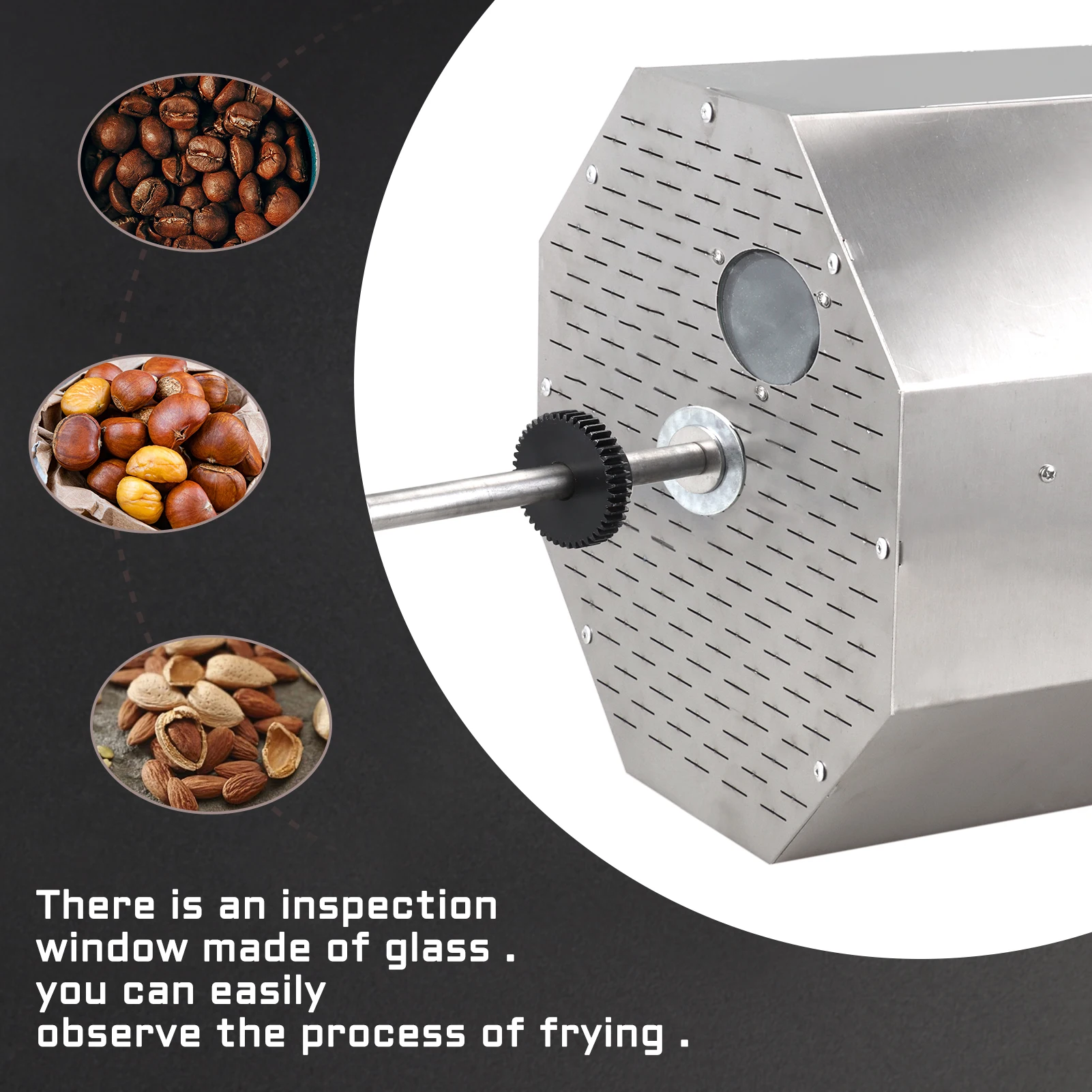 HD-14 Electric Coffee Beans Roasting Baking Machine 14L Capacity Fuel Gas Direct Fire Nuts Grain Soybean Beans Roaster