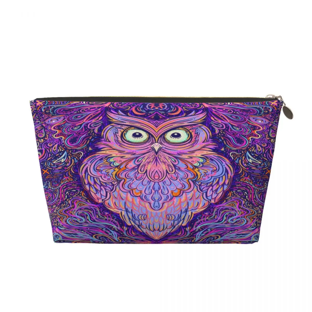 Custom Psychedelic Owl Floral Pattern Makeup Bag for Women Travel Cosmetic Organizer Fashion Storage Toiletry Bags