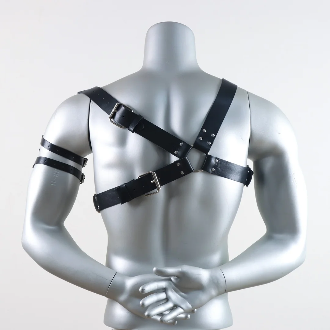 Männer Sexy Punk Gürtel Harness Verstellbarer Gürtel Körper Goth Harness Strap Cosplay Kleidung für Erwachsene Party Clubwear Gürtel – Detail 8