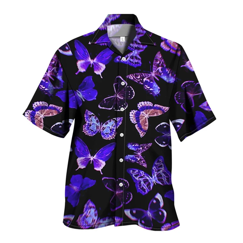 

3D Parrot Print Men's Social Shirt Hawaiian Beach Holiday Short Sleeve Lapel Oversized Tops Male Clothes Casual Camisa Masculina