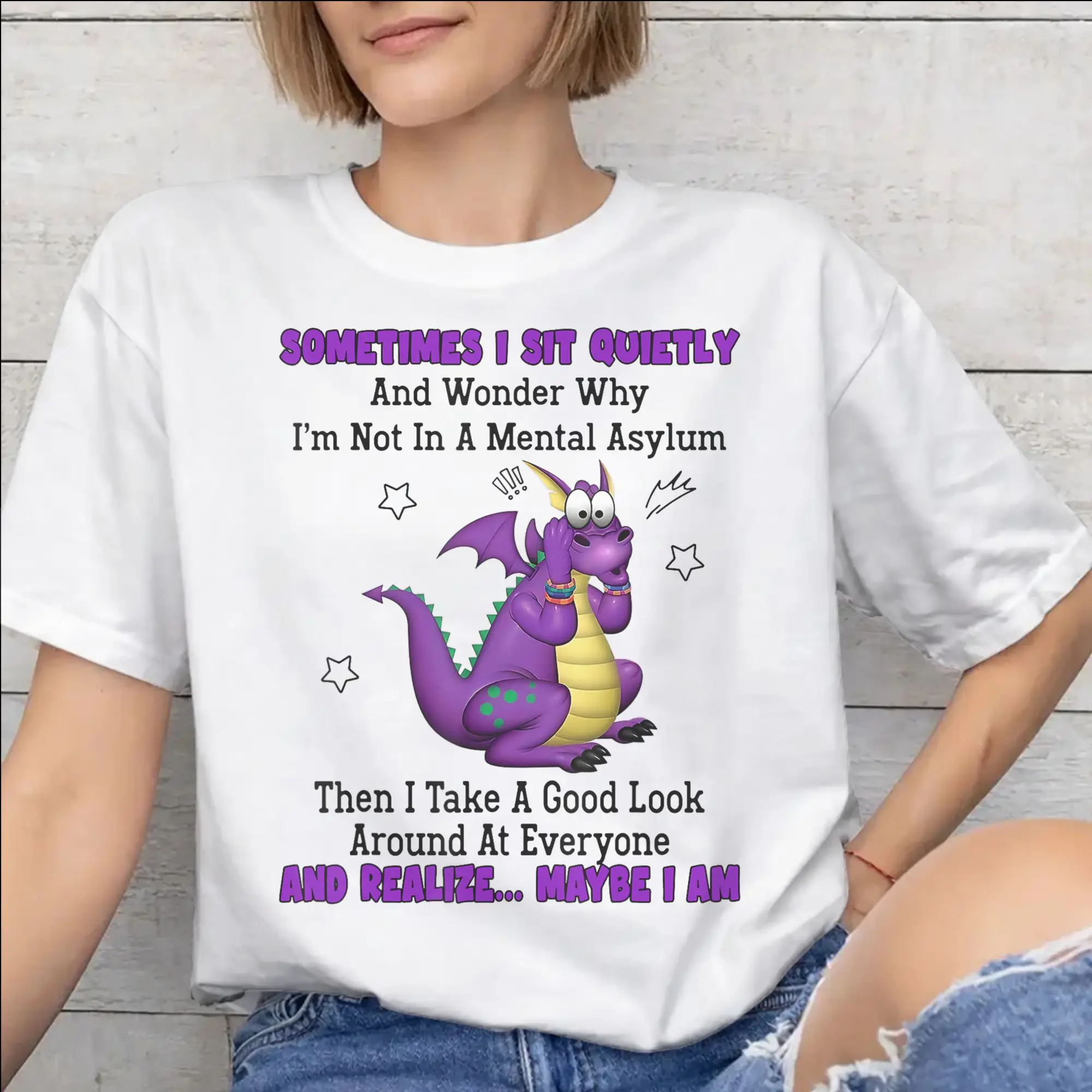 Summer Sometimes I Sit Quietly T Shirt for Men Women  Cotton T-shirts Short Sleeve Tops