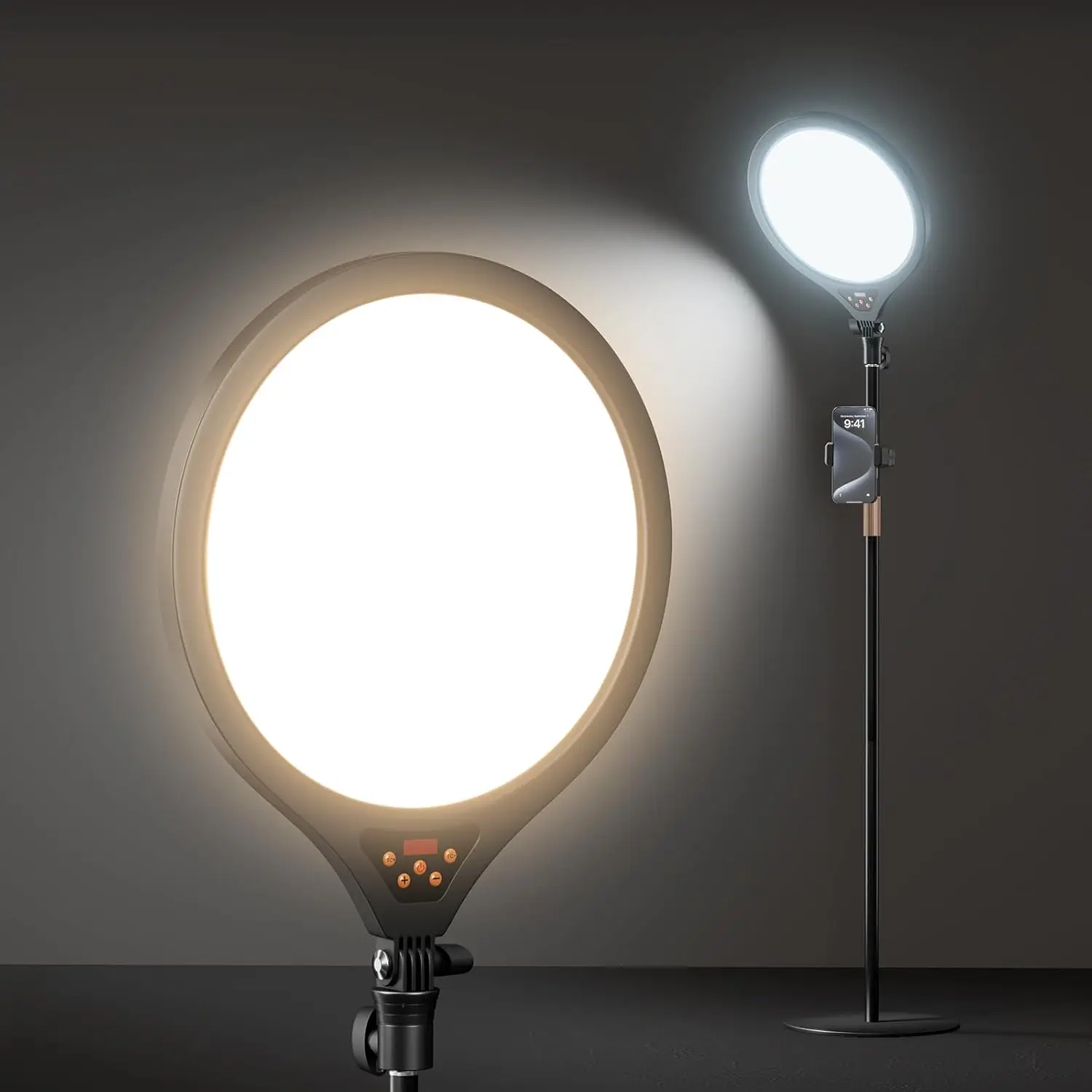 

Ring Light with Stand and Phone Holder, 14" Professional Full-Screen Large Ring Light with 63'' Stand, Selfie Ringlight