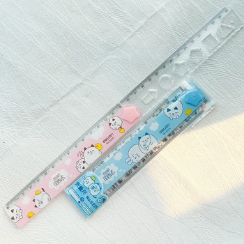 1 Stuk Kawaii Schoolbenodigdheden 30 Cm Opvouwbare Liniaal Voor School Accessoires Duimstok Kinderen Tekengereedschappen Esthetische Briefpapier