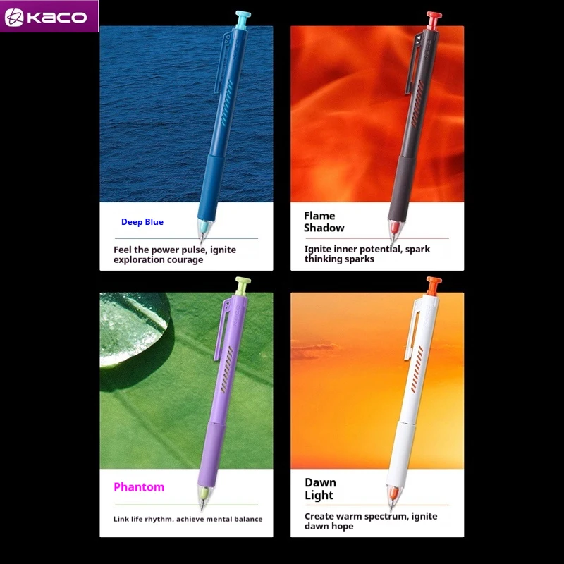 Kaco ON Charging Gel Pen,ZERO Shake Color Barrel 0.5mm Black Ink Dual-Ball ST Tip,Smudge-Free Signature Pen Aesthetic Stationery
