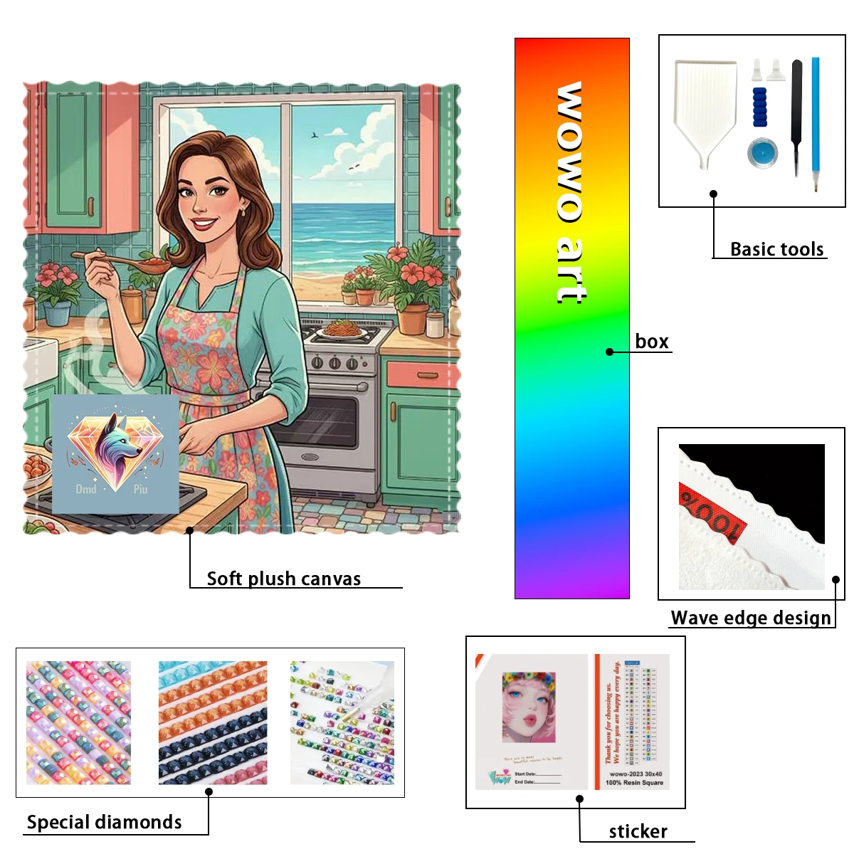 

【Piu Diamond Art】Cocinando rico Crystal AB Rhinestone FD Rhinestone Perfect Resin Diamond