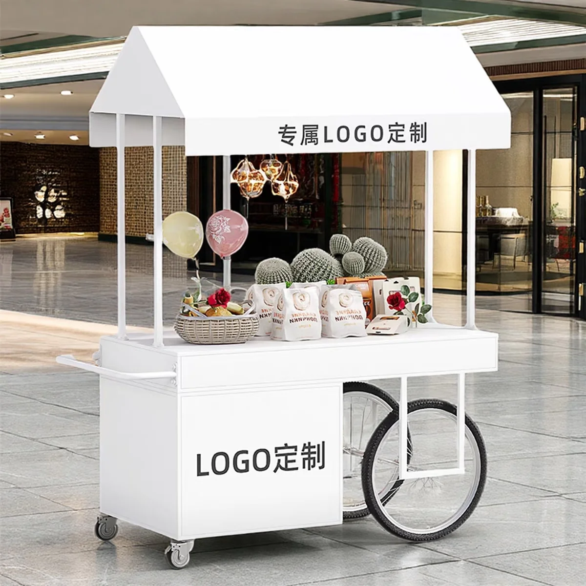 

2025 new wrought iron float stall car multi-functional shopping mall promotion mobile trolley special promotion car
