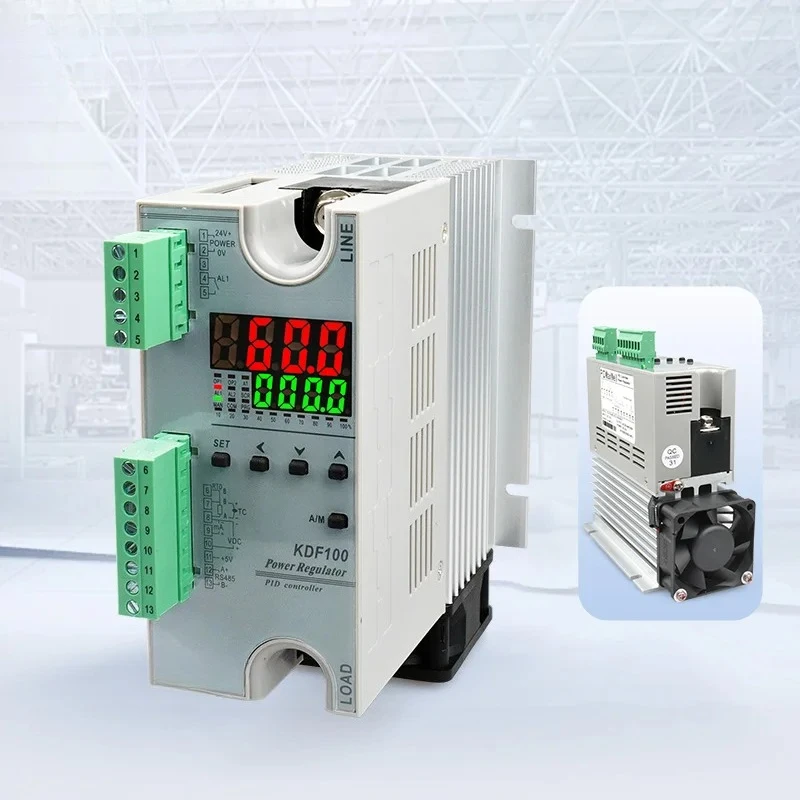 

KDF-100-662 80A Single Phase SCR Controller Plus PID in One Heatsink Cooling Fan Customizable ABS Material OEM/ODM Supported