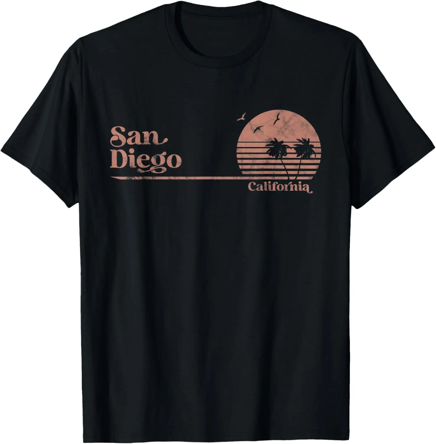 

Винтажная ретро-футболка San Diego California Palm Trees CA
