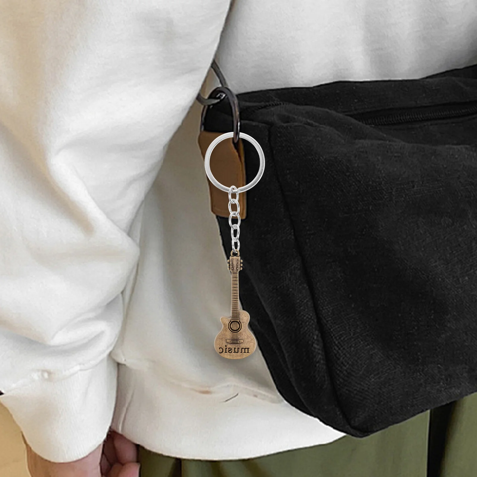 

3pcs Guitar Keychain Music Theme Key Ring For Bag Decor Mini Musical Instrument Ornament Lightweight Portable Keychain Party