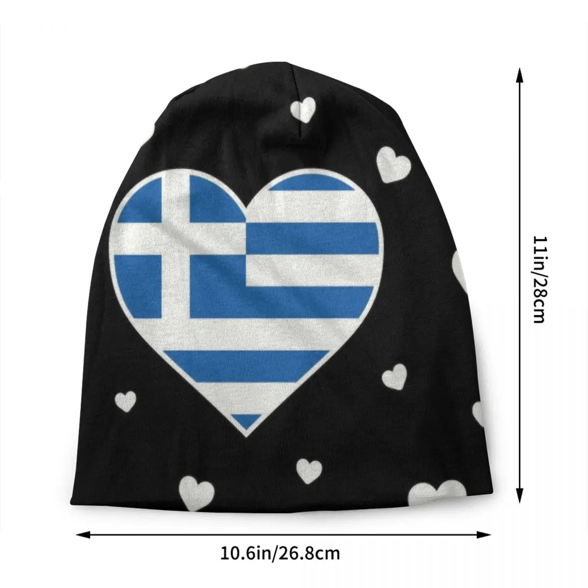 Greece Love Flag Heart Designs Skullies Beanies Caps Streetwear Winter Warm Men Women Knitting Hat Adult Unisex Bonnet Hats